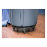 Load image into Gallery viewer, Brute Round Twist On/off Dolly, 250 Lb Capacity, 18" Dia X 6.63"h, Fits 20 To 55 Gallon Brute Containers, Black