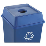 Load image into Gallery viewer, Untouchable Bottle And Can Recycling Top, Round Opening, 20.13w X 20.13d X 6.25h, Blue