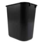 Load image into Gallery viewer, Deskside Plastic Wastebasket, 3.5 Gal, Plastic, Black