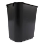 Load image into Gallery viewer, Deskside Plastic Wastebasket, 3.5 Gal, Plastic, Black