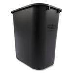 Load image into Gallery viewer, Deskside Plastic Wastebasket, 7 Gal, Plastic, Black