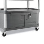 Load image into Gallery viewer, Xtra Instrument Cart With Locking Storage Area, Plastic, 3 Shelves, 300 Lb Capacity, 20" X 40.63" X 37.8", Gray