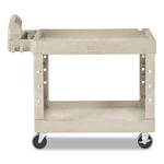 Load image into Gallery viewer, Heavy-duty Utility Cart With Lipped Shelves, Plastic, 2 Shelves, 500 Lb Capacity, 17.13" X 38.5" X 38.88", Beige