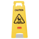 Load image into Gallery viewer, Multilingual "caution" Floor Sign, 11 X 12 X 25, Bright Yellow