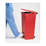 Load image into Gallery viewer, Indoor Utility Step-on Waste Container, 23 Gal, Plastic, Red