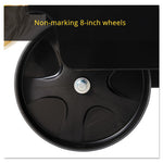 Load image into Gallery viewer, Multi-shelf Cleaning Cart, Plastic, 4 Shelves, 1 Bin, 20" X 45" X 38.25", Black