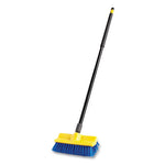 Load image into Gallery viewer, Bi-level Deck Scrub Brush, Blue Polypropylene Bristles, 10" Brush, 10" Plastic Block, Threaded Hole
