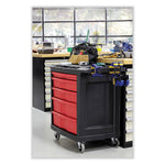 Load image into Gallery viewer, Five-drawer Mobile Workcenter, 32.63w X 19.9d X 33.5h, Black Plastic Top