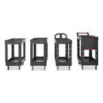 Load image into Gallery viewer, Service/utility Carts, Plastic, 2 Shelves, 500 Lb Capacity, 34.13" X 17.38" X 32.38", Black