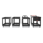 Load image into Gallery viewer, Service/utility Carts, Plastic, 2 Shelves, 500 Lb Capacity, 24" X 40" X 31.25", Black
