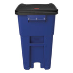 Load image into Gallery viewer, Square Brute Rollout Container, 50 Gal, Molded Plastic, Blue
