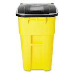 Load image into Gallery viewer, Square Brute Rollout Container, 50 Gal, Molded Plastic, Yellow