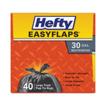 Load image into Gallery viewer, Easy Flaps Trash Bags, 30 Gal, 0.85 Mil, 30" X 33", Black, 40 Bags/box, 6 Boxes/carton