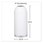 Load image into Gallery viewer, Open Top Dome Receptacle, 15 Gal, Steel, White, Ships In 1-3 Business Days