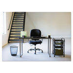 Load image into Gallery viewer, Onyx Round Mesh Wastebaskets, 5 Gal, Steel Mesh, Black