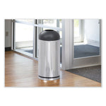 Load image into Gallery viewer, Waste Receptacle, 15 Gal, Steel, Stainless Steel/black, Ships In 1-3 Business Days