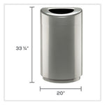 Load image into Gallery viewer, Open Top Round Waste Receptacle, 30 Gal, Steel, Silver, Ships In 1-3 Business Days