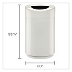 Load image into Gallery viewer, Open Top Round Waste Receptacle, 30 Gal, Steel, White, Ships In 1-3 Business Days