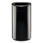 Load image into Gallery viewer, Open Top Oval Waste Receptacle, 14 Gal, Steel, Black, Ships In 1-3 Business Days
