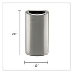 Load image into Gallery viewer, Open Top Oval Waste Receptacle, 14 Gal, Steel, Silver, Ships In 1-3 Business Days