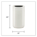Load image into Gallery viewer, Open Top Oval Waste Receptacle, 14 Gal, Steel, White, Ships In 1-3 Business Days