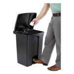 Load image into Gallery viewer, Large Capacity Plastic Step-on Receptacle, 17 Gal, Plastic, Black