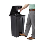 Load image into Gallery viewer, Large Capacity Plastic Step-on Receptacle, 23 Gal, Plastic, Black