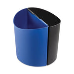 Load image into Gallery viewer, Desk-side Recycling Receptacle, 7 Gal, Plastic, Black/blue