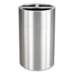 Load image into Gallery viewer, Triple Recycling Receptacle, 40 Gal, Steel, Brushed Aluminum, Ships In 1-3 Business Days