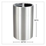 Load image into Gallery viewer, Triple Recycling Receptacle, 40 Gal, Steel, Brushed Aluminum, Ships In 1-3 Business Days