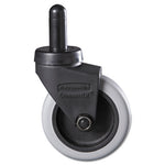Load image into Gallery viewer, Replacement Bayonet-stem Swivel Casters, Grip Ring Stem, 3" Soft Rubber Wheel, Black