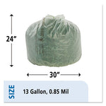 Load image into Gallery viewer, Ecosafe-6400 Bags, 13 Gal, 0.85 Mil, 24" X 30", Green, 45/box