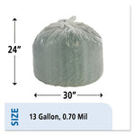 Load image into Gallery viewer, Controlled Life-cycle Plastic Trash Bags, 13 Gal, 0.7 Mil, 24" X 30", White, 120/box