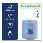 Load image into Gallery viewer, Industrial Paper Wiper, 4-ply, 11 X 15.75, Unscented, Blue, 375 Wipes/roll, 2 Rolls/carton