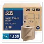 Load image into Gallery viewer, Basic Paper Wiper Roll Towel, 1-ply, 7.68" X 1,150 Ft, Natural, 4 Rolls/carton