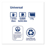 Load image into Gallery viewer, Universal Hardwound Roll Towel, 1-ply, 7.88" X 800 Ft, Natural, 6/carton