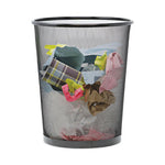 Load image into Gallery viewer, Mesh Wastebasket, 18 Qt, Steel Mesh, Black