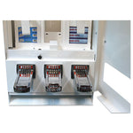 Load image into Gallery viewer, Coin-operated Soap Vender, 3-column, 16.25 X 9.5 X 37.75, White/blue