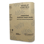 Load image into Gallery viewer, 100 Percent Pcw Recycled Paper Towels, 1-ply, 9 X 9, Natural, 250/pack, 16 Packs/carton