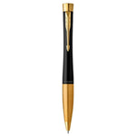 Load image into Gallery viewer, Custom Engraved Parker Urban Black Lacquer Gold Pen, Personalized Gift for Men, Wedding, Retirement