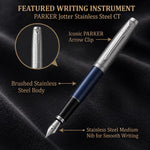 Load image into Gallery viewer, Personalized Parker Jotter Royal Blue Fountain Pen – Engraved Parker Pen, Custom Gift for Graduation, Teacher, Executive & Professional