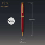 Load image into Gallery viewer, Personalized Parker Sonnet Ballpoint Pen – Red Lacquer with Gold Trim