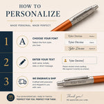Load image into Gallery viewer, Personalized Parker Jotter Ballpoint Pen, Chelsea Orange, Custom Engraved Pen Set, Luxury Gift Box