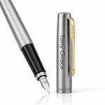 Load image into Gallery viewer, Personalized Parker Jotter Stainless Steel Fountain Pen, Engraved Luxury Gift, Custom Writer's Instrument