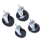 Load image into Gallery viewer, Optional Casters For Wire Shelving, Grip Ring Type K Stem, 4" Wheel, Black/silver, 4/set (2 Locking)
