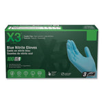 Load image into Gallery viewer, Industrial Nitrile Gloves, Powder-free, 3 Mil, Large, Blue, 100/box, 10 Boxes/carton
