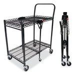 Load image into Gallery viewer, Stowaway Folding Carts, Metal, 2 Shelves, 250 Lb Capacity, 29.63" X 37.25" X 18", Black