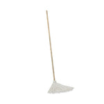 Load image into Gallery viewer, Handle/deck Mops, #12 White Rayon Head, 48" Natural Wood Handle, 6/pack