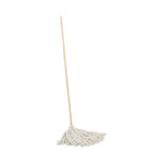 Load image into Gallery viewer, Handle/deck Mops, #16 White Cotton Head, 48" Natural Wood Handle
