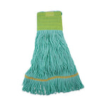 Load image into Gallery viewer, Ecomop Looped-end Mop Head, Recycled Fibers, Medium Size, Green, 12/carton
